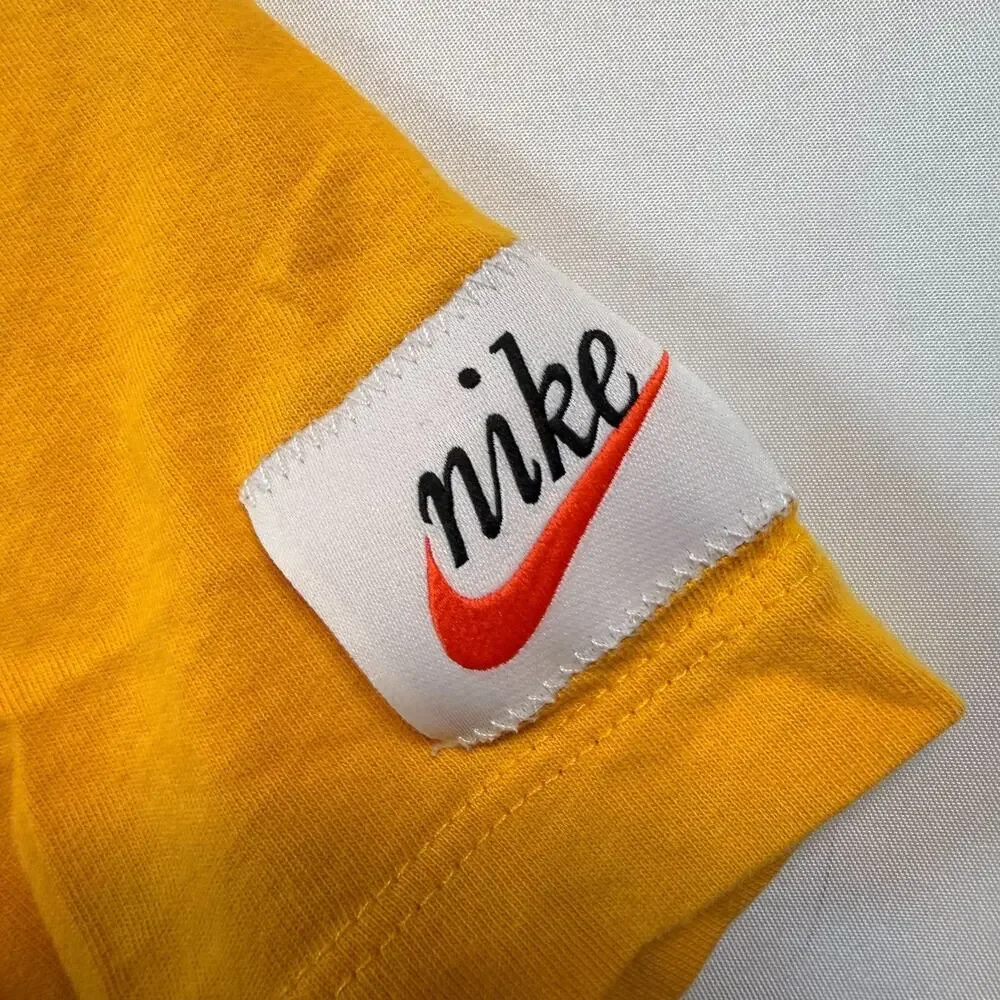 Nike Sportswear Heritage Graphic T Shirt Mens Yellow Size XL
